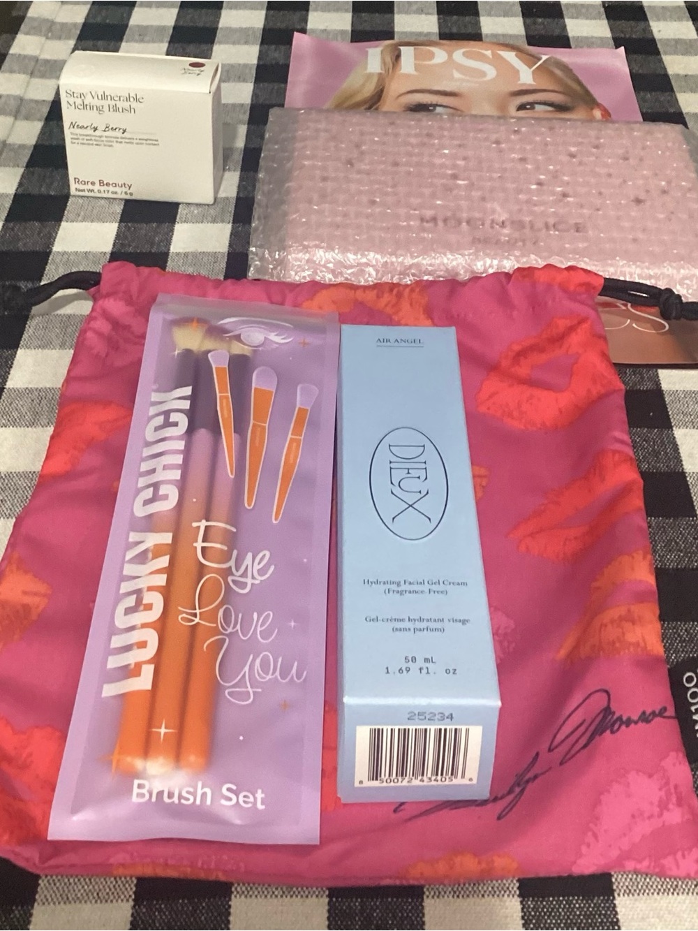 ipsy Pink and Orange Makeup Brush & Skincare Set